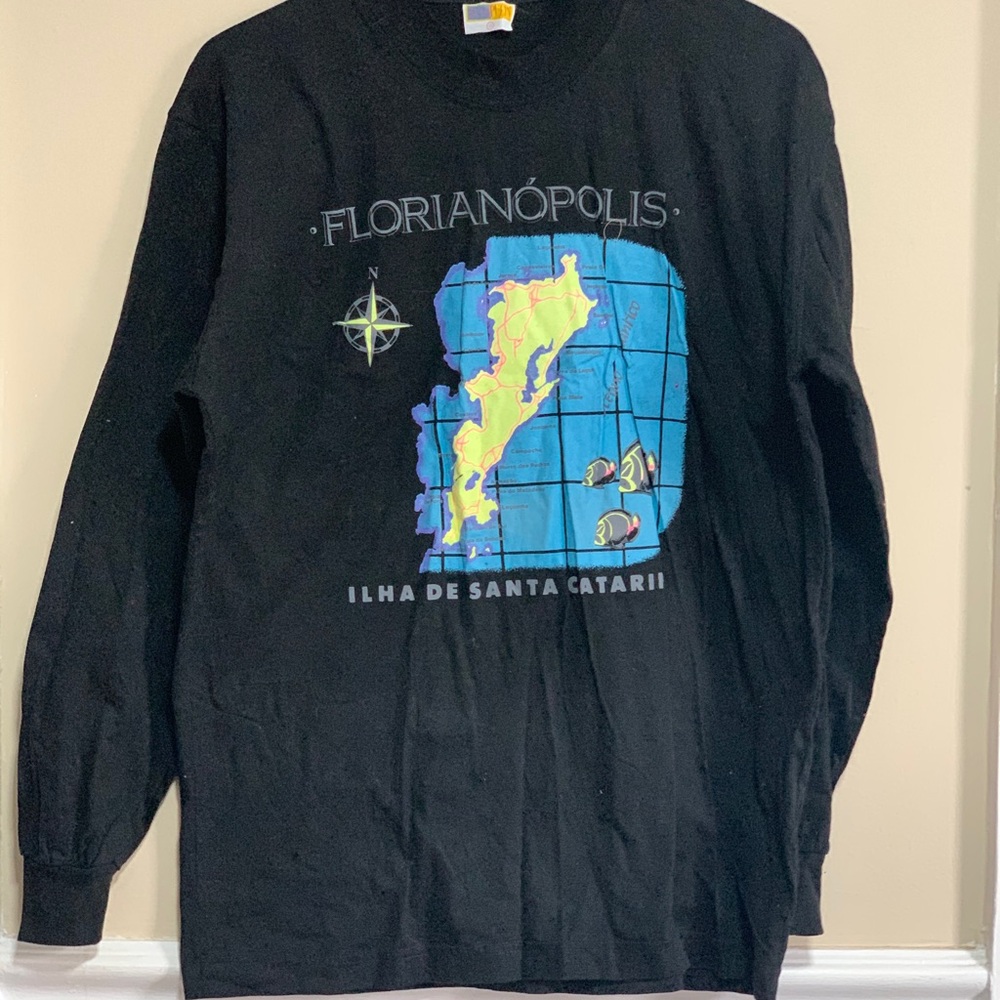 Trampulin Black Long Sleeve T-Shirt Florianópolis Brazil Graphic Size G